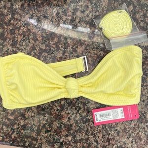 Strapless Yellow Bikini Top with Strap